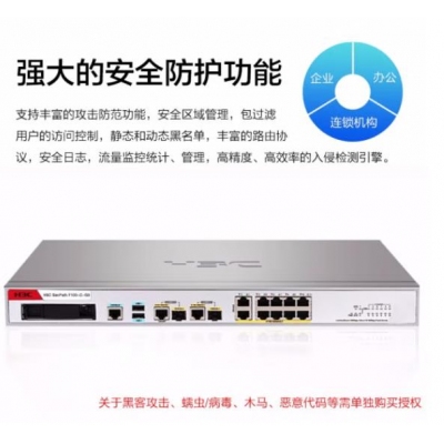 新华三（H3C）F100-C-G5 中小型多业务千兆企业级网络安全管理防火墙 带机300-400 免费100条SSL VPN 