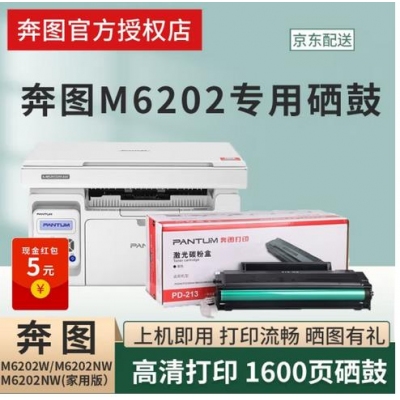 奔图M6202系列打印机专用硒鼓M6202W/NW奔腾打印机PD-213硒鼓碳粉 奔图M6202专用硒鼓一支装 标准版 