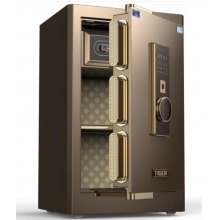 虎牌保险柜家用小型指纹密码WiFi保险箱办公全钢防盗可入墙 60咖啡色 驭尚系列（触控密码+TOUCH指纹识别）