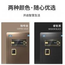  虎牌保险柜家用办公小型指纹密码保管柜全钢防盗可入墙入柜保险箱  45cm 钢琴黑 